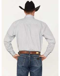George Strait By Wrangler Men's Long Sleeve Button Down One Pocket Print Western Shirt -Western Fashion 2000365949 600 P4