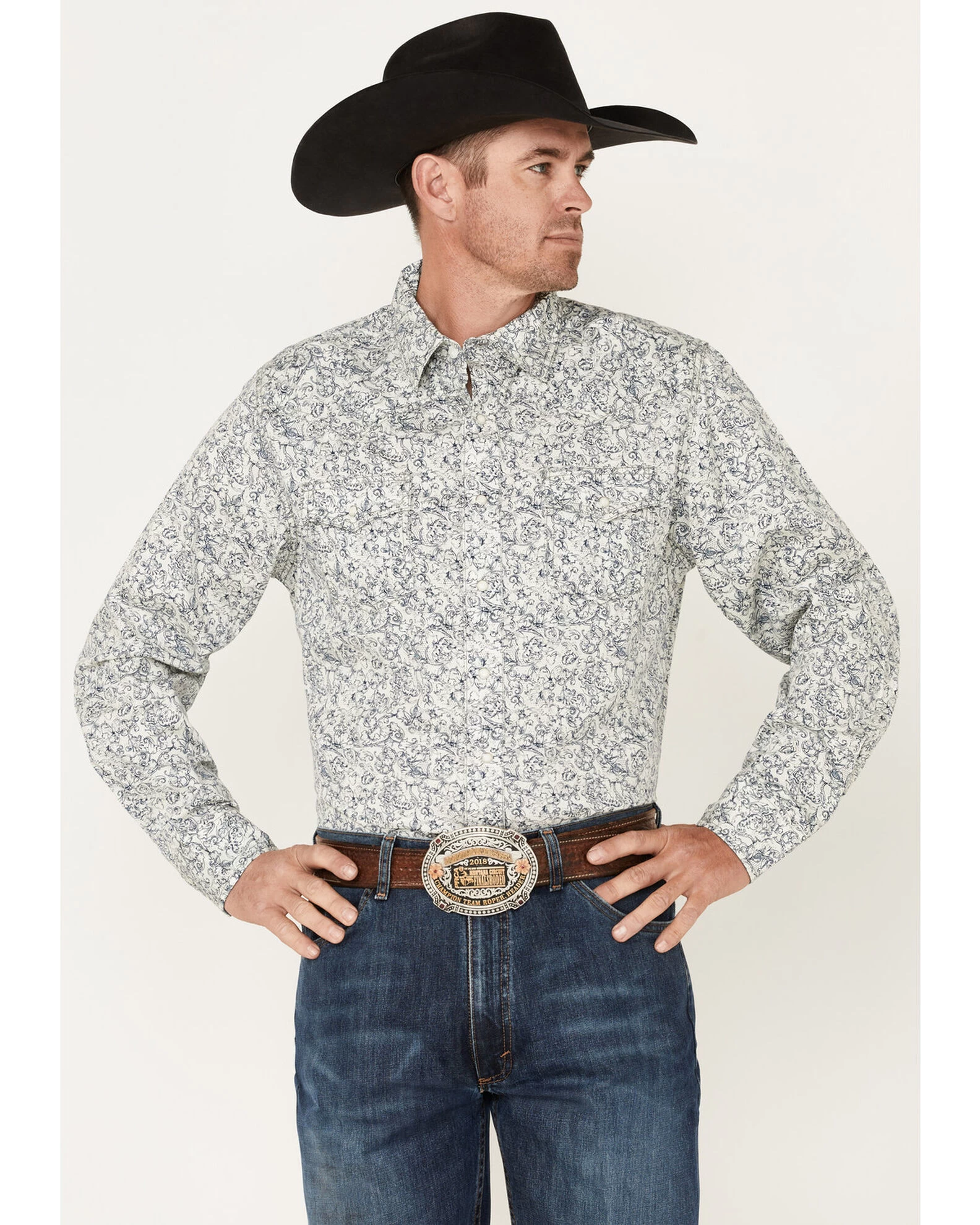 Wrangler Retro Premium Men's Paisley Print Long Sleeve Pearl Snap Western Shirt - Tall 3 Wrangler Retro Premium Men's Paisley Print Long Sleeve Pearl Snap Western Shirt - Tall