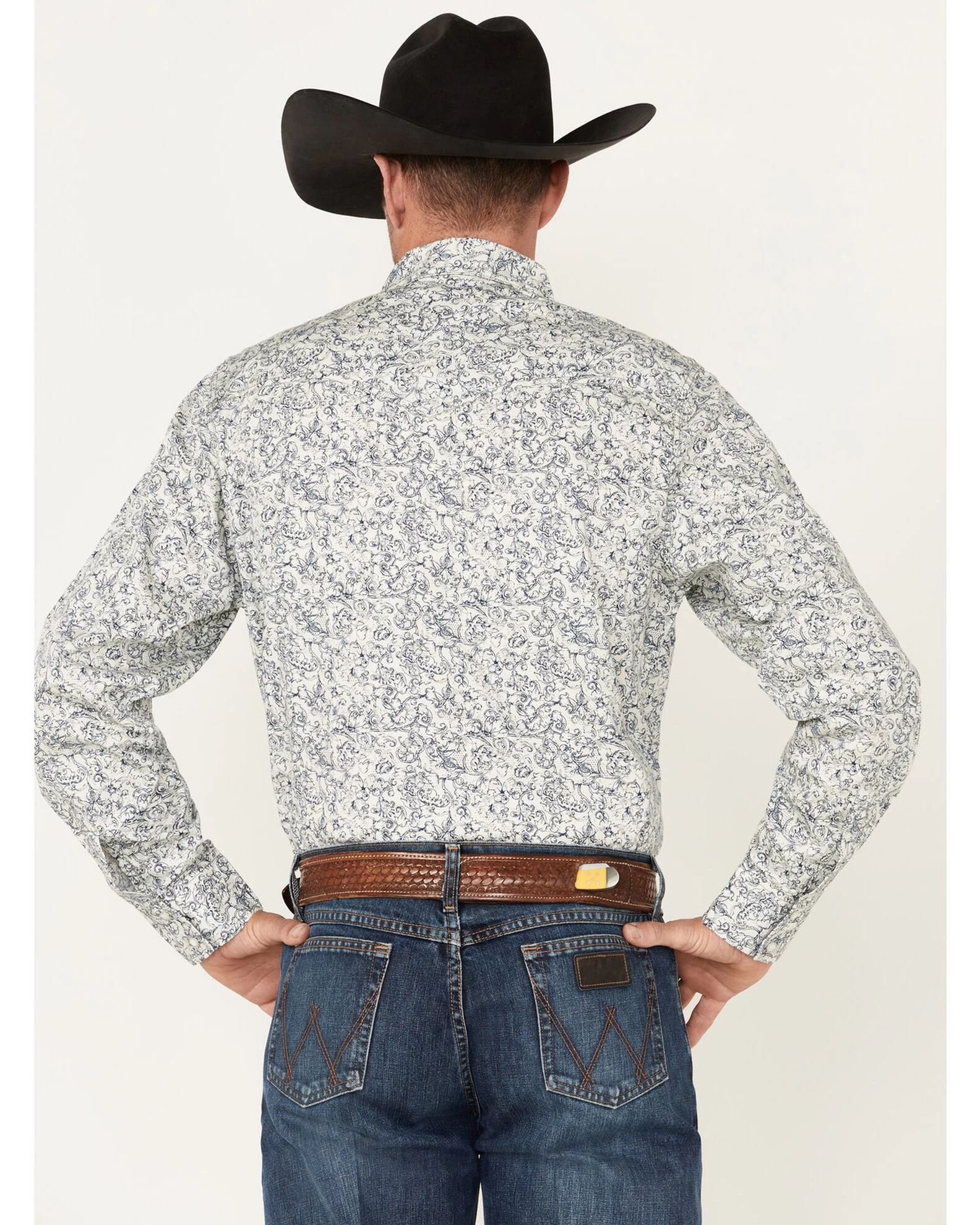 Wrangler Retro Premium Men's Paisley Print Long Sleeve Pearl Snap Western Shirt - Tall 6 Wrangler Retro Premium Men's Paisley Print Long Sleeve Pearl Snap Western Shirt - Tall - Image 4