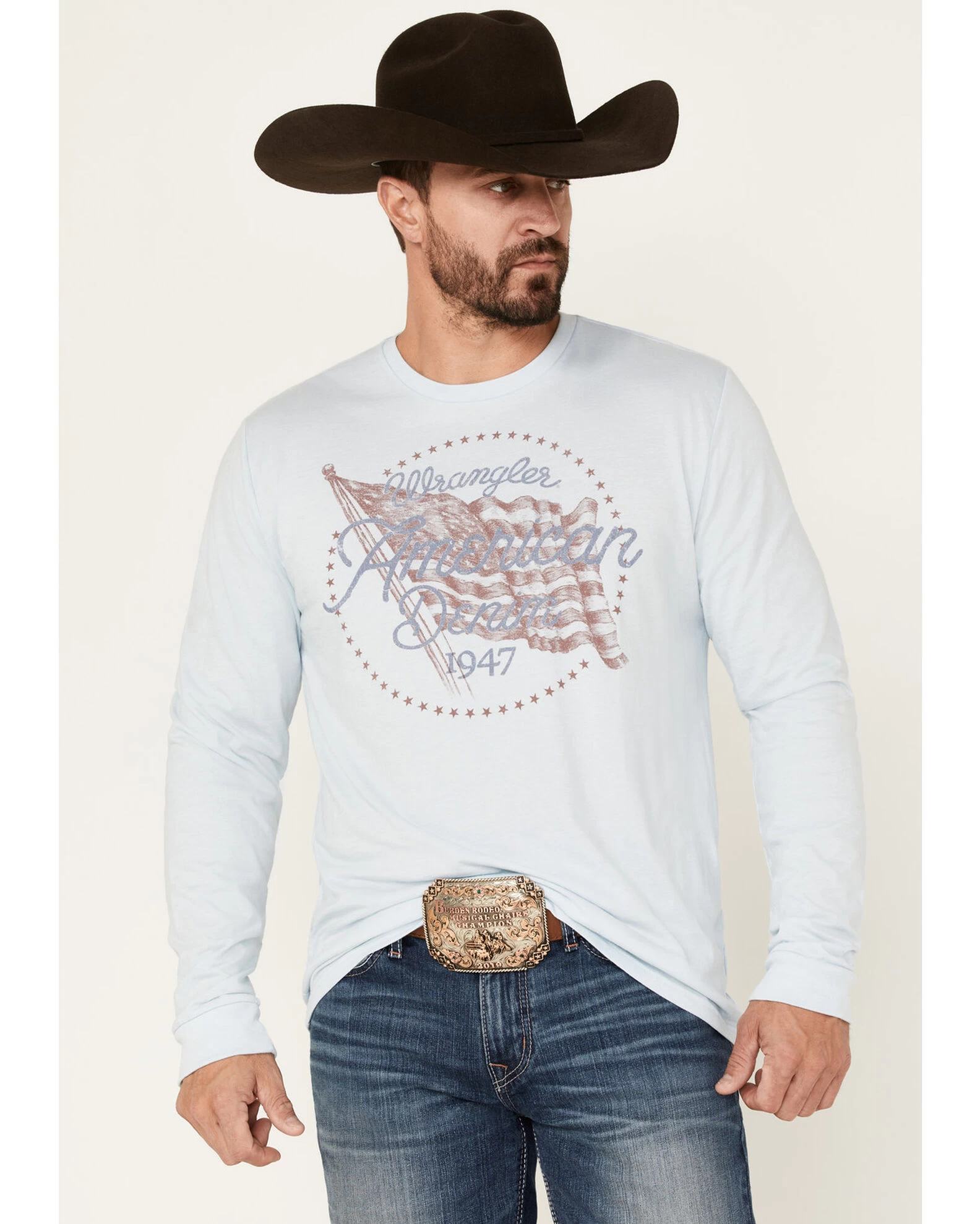 Wrangler Men's American Denim Long Sleeve T-Shirt 3 Wrangler Men's American Denim Long Sleeve T-Shirt