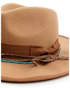Shyanne Women's Rancher Tonal Ribbons & Turquoise Bead Fedora Hat -Western Fashion 2000366109 280 P2