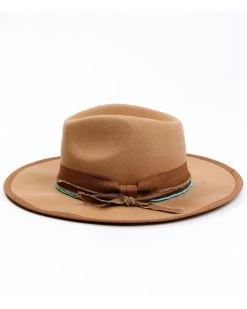 Shyanne Women's Rancher Tonal Ribbons & Turquoise Bead Fedora Hat -Western Fashion 2000366109 280 P3