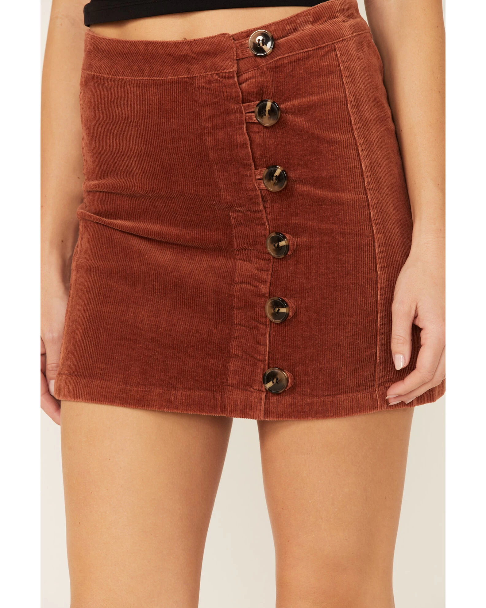 Wishlist Women's Side Button Corduroy Mini Skirt 4 Wishlist Women's Side Button Corduroy Mini Skirt - Image 2