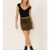 Wishlist Women's Olive Side Button Corduroy Mini Skirt 2 Wishlist Women's Olive Side Button Corduroy Mini Skirt -Western Fashion 2000366228 341 P1