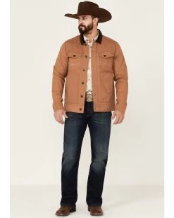 Blue Ranchwear Men's Copper Duck Canvas Button-Front Trucker Rust Jacket  -Western Fashion 2000366613 220 P3