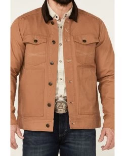 Blue Ranchwear Men's Copper Duck Canvas Button-Front Trucker Rust Jacket  -Western Fashion 2000366613 220 P4
