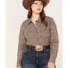 Roper Women's Floral Print Long Sleeve Pearl Snap Western Shirt - Plus -Western Fashion 2000366861 200 P1
