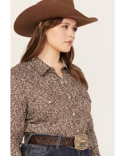 Roper Women's Floral Print Long Sleeve Pearl Snap Western Shirt - Plus -Western Fashion 2000366861 200 P2
