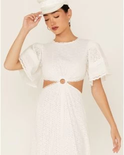 Maia Bergman Women's Ori Crochet Eyelet Open Back Maxi Dress  -Western Fashion 2000367310 100 P3