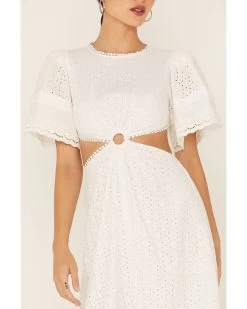 Maia Bergman Women's Ori Crochet Eyelet Open Back Maxi Dress  -Western Fashion 2000367310 100 P4