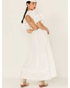Maia Bergman Women's Ori Crochet Eyelet Open Back Maxi Dress  -Western Fashion 2000367310 100 P5