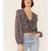Lush Women's Floral Cinch Front Top 1 Lush Women's Floral Cinch Front Top -Western Fashion 2000367357 001 P1
