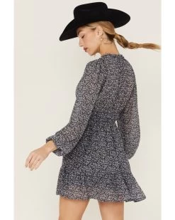 Lush Women's Floral Long Sleeve Smocked Mini Dress 8 Lush Women's Floral Long Sleeve Smocked Mini Dress -Western Fashion 2000368157 410 P3