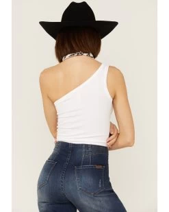 Fornia Women's Top One White One Shoulder Ribbed Cami Top 8 Fornia Women's Top One White One Shoulder Ribbed Cami Top -Western Fashion 2000368172 100 P3