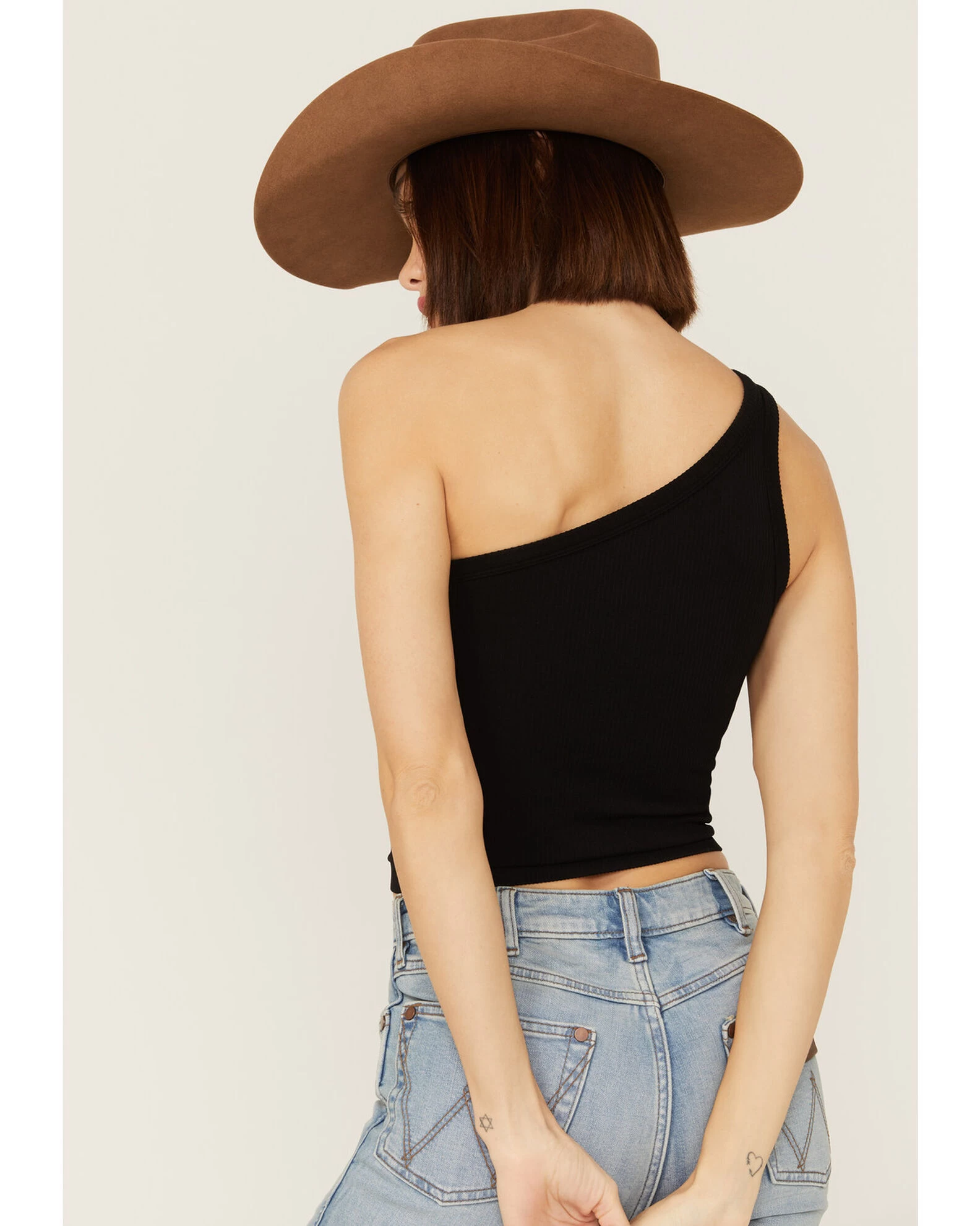 Fornia Women's Top One One Shoulder Ribbed Cami Top 5 Fornia Women's Top One One Shoulder Ribbed Cami Top - Image 3