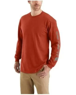 Carhartt Men's Loose Fit Heavyweight Long Sleeve Logo Graphic Work T-Shirt