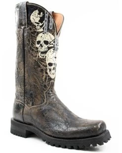 Dan Post Men's Skulls Motorcycle Western Boot - Square Toe