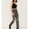 Wrangler Women's Dark Wash High Rise Distressed Wild West Straight Jeans 2 Wrangler Women's Dark Wash High Rise Distressed Wild West Straight Jeans -Western Fashion 2000371282 001 P1
