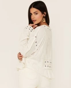 Free People Women's Kizzy Embroidered Top 9 Free People Women's Kizzy Embroidered Top -Western Fashion 2000371746 100 P4