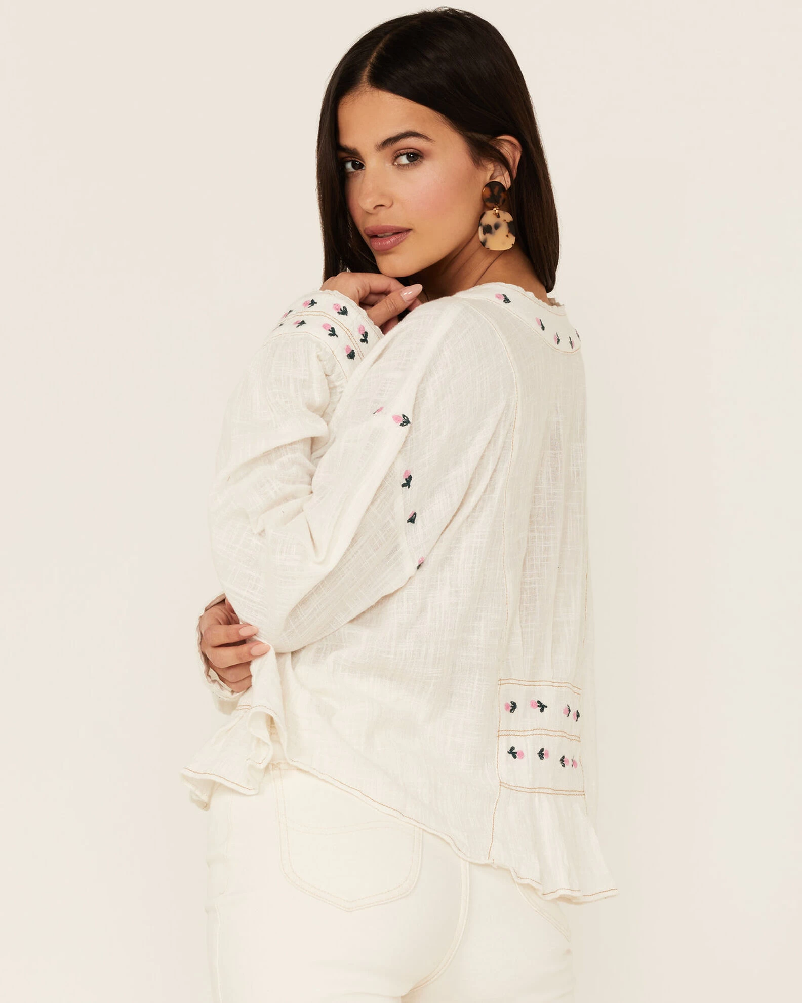 Free People Women's Kizzy Embroidered Top 6 Free People Women's Kizzy Embroidered Top - Image 4