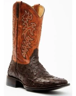 Cody James Men's Sienna Genuine Ostrich Exotic Western Boots - Broad Square Toe 