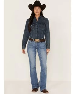 Ariat Women's R.E.A.L. Light Wash Mid Rise Allessandra Bootcut Jeans