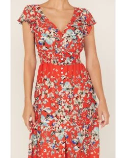 Miss Me Women's Floral Print Split Hem Maxi Dress -Western Fashion 2000372858 600 P3