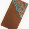 Cody James Men's Turquoise Underlay & Brown Tooled Rodeo Wallet -Western Fashion 2000372919 200 P1