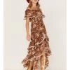 Shyanne Women's Floral Print Off-Shoulder Ruffle Maxi Dress -Western Fashion 2000372967 203 P1