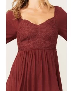 Shyanne Women's Embroidered Mesh Dot Poet Sleeve Midi Dress -Western Fashion 2000372975 646 P3