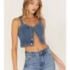 Shyanne Women's Medium Wash Corset Crop Top 1 Shyanne Women's Medium Wash Corset Crop Top -Western Fashion 2000373011 414 P1