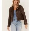 Cleo + Wolf Women's Faux Leather Moto Jacket 2 Cleo + Wolf Women's Faux Leather Moto Jacket -Western Fashion 2000373335 200 P1