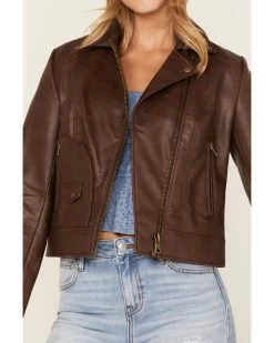 Cleo + Wolf Women's Faux Leather Moto Jacket -Western Fashion 2000373335 200 P3