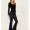 Idyllwind Women's Hillsboro Dark Wash High Rise Seamed Outlaw Flare Jeans -Western Fashion 2000373409 417 P1