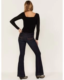 Idyllwind Women's Hillsboro Dark Wash High Rise Seamed Outlaw Flare Jeans -Western Fashion 2000373409 417 P3