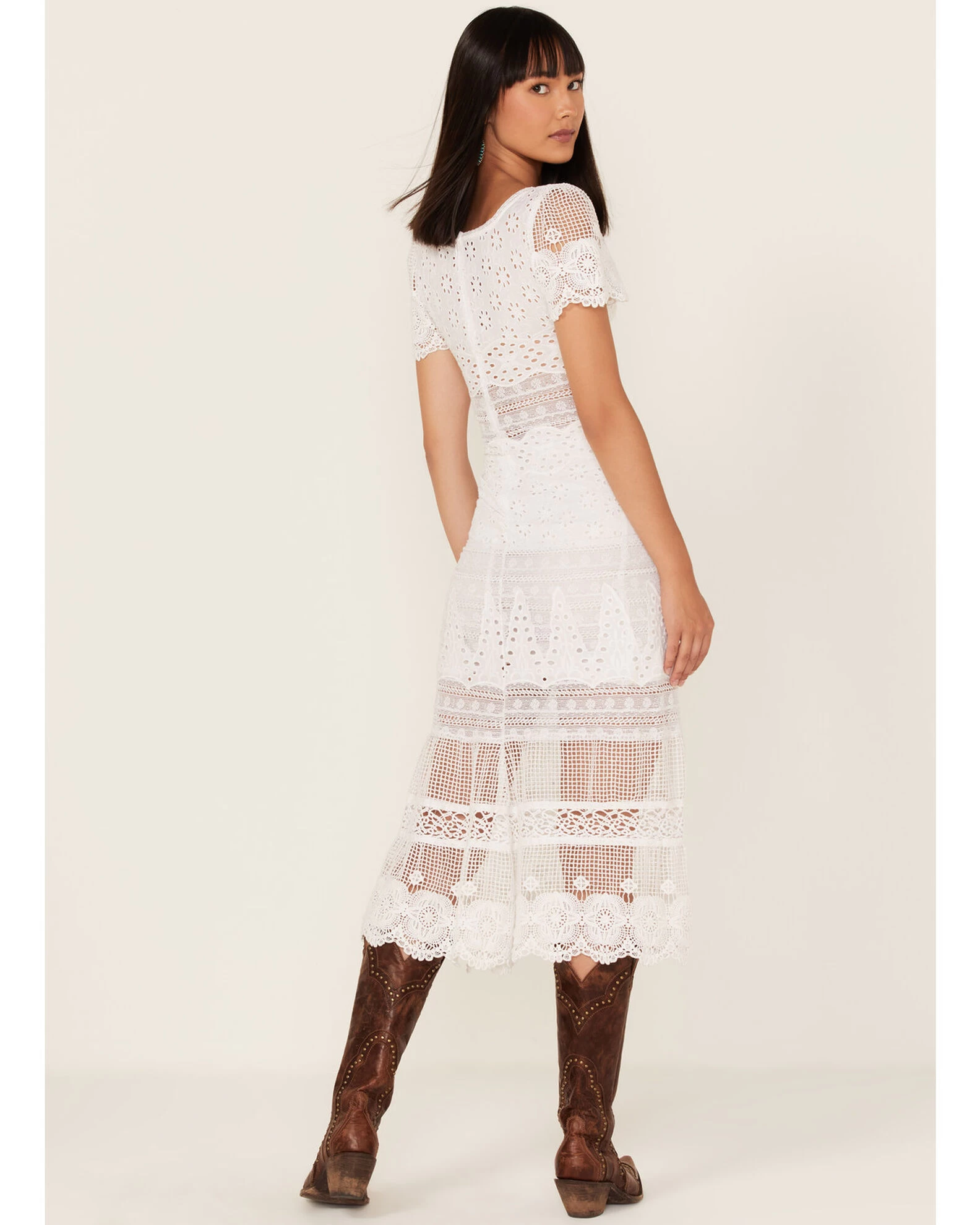 Maia Bergman Women's Surya Eyelet Lace Midi Dress 6 Maia Bergman Women's Surya Eyelet Lace Midi Dress - Image 4