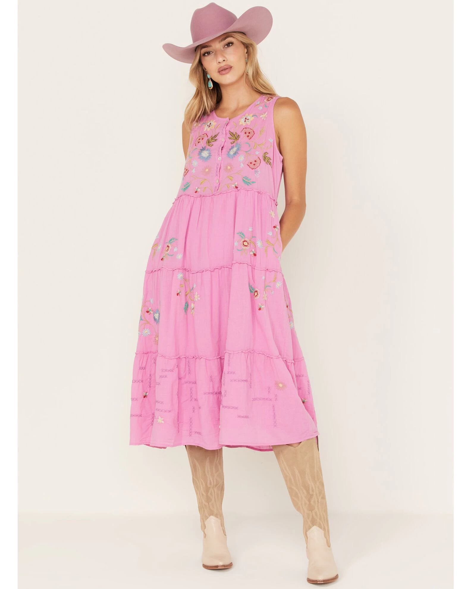 Johnny Was Women's Zanzibar Tiered Embroidered Dress 4 Johnny Was Women's Zanzibar Tiered Embroidered Dress - Image 2