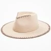 Shyanne Women's Bone Embroidered Edge Fedora Hat -Western Fashion 2000374588 103 P1