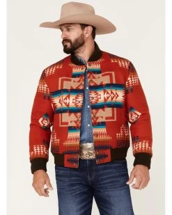 Pendleton Men's Gorge All-Over Print Quilted Snap Bomber Jacket