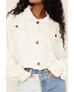 Free People Women's Saturday Cropped Shacket -Western Fashion 2000374735 251 P3