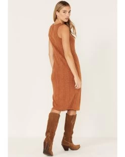 Cleo + Wolf Women's Ribbed Tank Midi Dress -Western Fashion 2000374822 200 P4