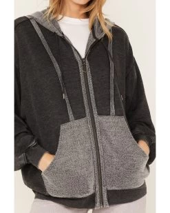 Cleo + Wolf Women's Seamed Zip Hoodie -Western Fashion 2000374823 001 P3