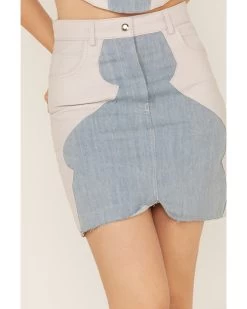 Understated Leather Women's Lil Mamma Scalloped Denim Leather Mini Skirt 9 Understated Leather Women's Lil Mamma Scalloped Denim Leather Mini Skirt -Western Fashion 2000374928 400 P3