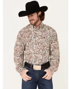 Cinch Men's Large Paisley Print Long Sleeve Button Down Western Shirt 