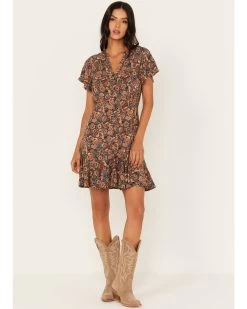 Idyllwind Women's Feeling Good Paisley Print Button-Front Dress