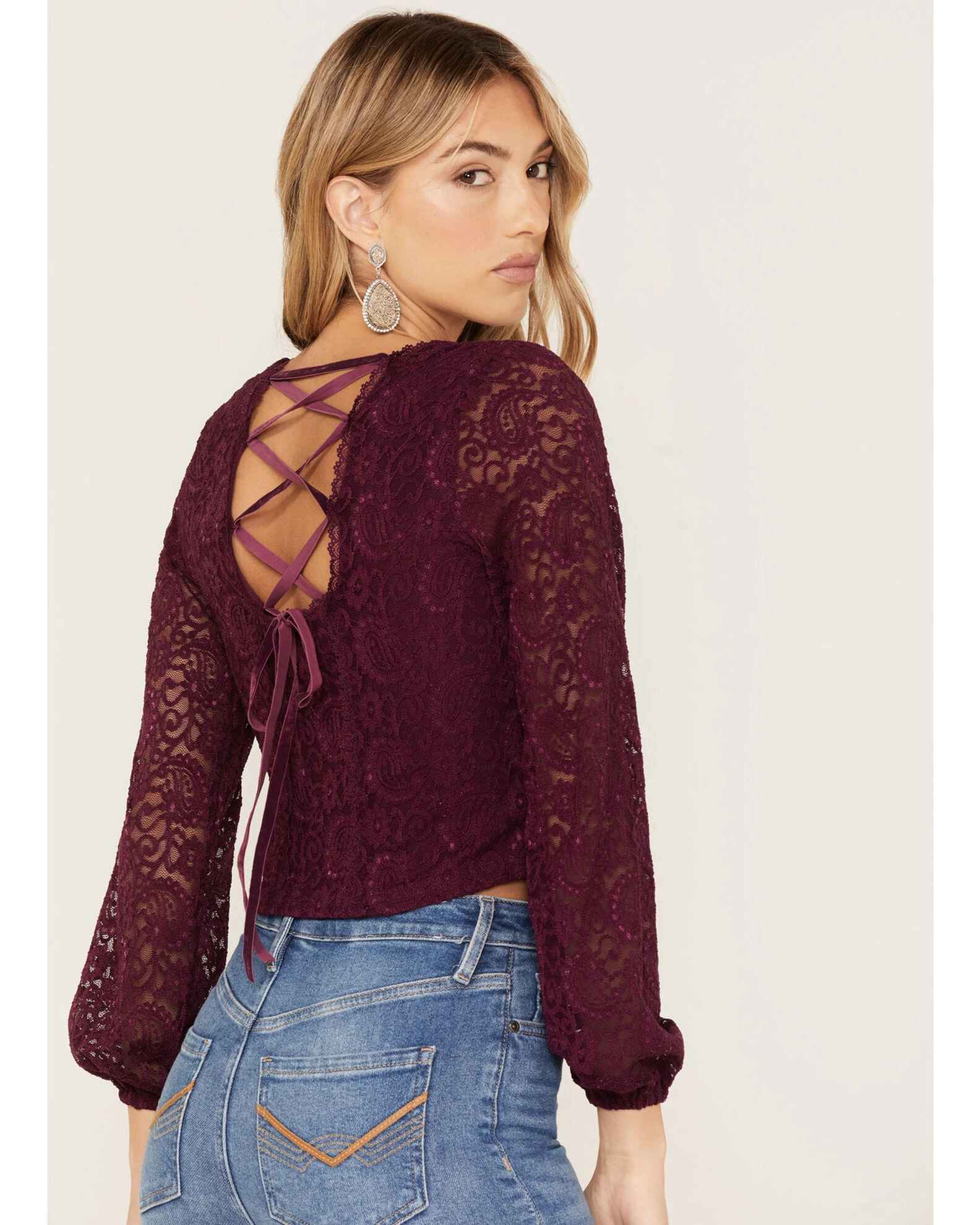 Idyllwind Women's Date Night Floral Lace Crop Top 5 Idyllwind Women's Date Night Floral Lace Crop Top - Image 3