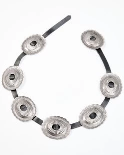 Double J Saddlery Women's Oval Concho Leather Belt