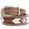 Double J Saddlery Men's Vintage Tooled Rawhide Belt -Western Fashion 2000375706 200 P1