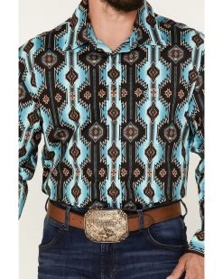 Rock & Roll Denim Men's Southwestern Print Stretch Long Sleeve Button Down Shirt -Western Fashion 2000376163 442 P3