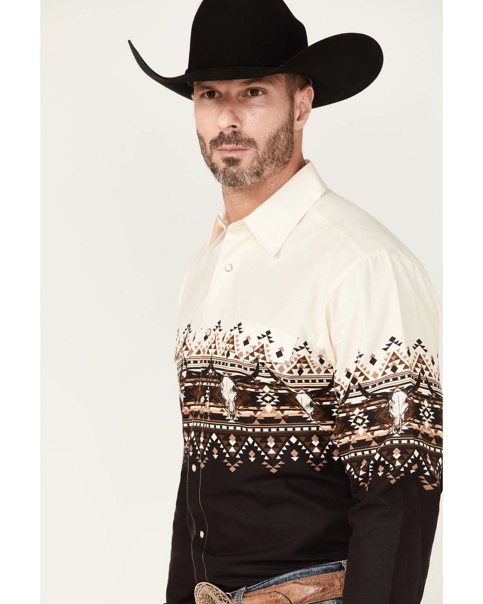 Panhandle Men's Southwestern Border Long Sleeve Snap Shirt 4 Panhandle Men's Southwestern Border Long Sleeve Snap Shirt - Image 2